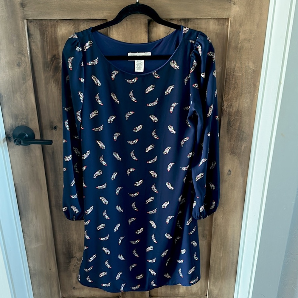 Navy Feather Dress